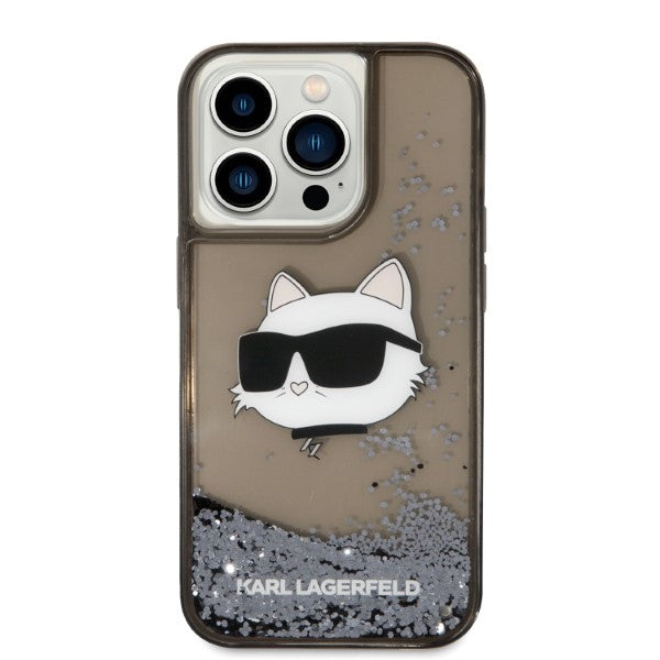 Karl Lagerfeld Liquid Glitter dėklas iPhone 14 Pro Max – juodas -- iPhone 14 Pro Max