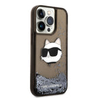 Karl Lagerfeld Liquid Glitter dėklas iPhone 14 Pro Max – juodas -- iPhone 14 Pro Max