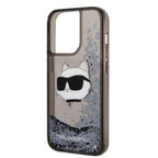 Karl Lagerfeld Liquid Glitter dėklas iPhone 14 Pro Max – juodas -- iPhone 14 Pro Max