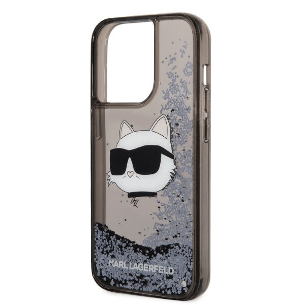 Karl Lagerfeld Liquid Glitter dėklas iPhone 14 Pro Max – juodas -- iPhone 14 Pro Max