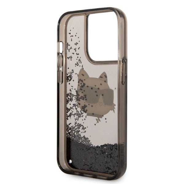 Karl Lagerfeld Liquid Glitter dėklas iPhone 14 Pro Max – juodas -- iPhone 14 Pro Max