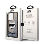 Karl Lagerfeld Liquid Glitter dėklas iPhone 14 Pro Max – juodas -- iPhone 14 Pro Max