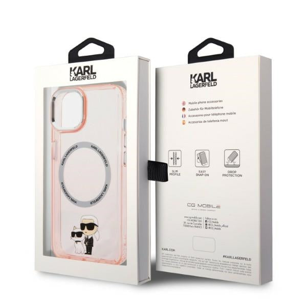 Karl Lagerfeld MagSafe dėklas iPhone 14 Plus – rožinis