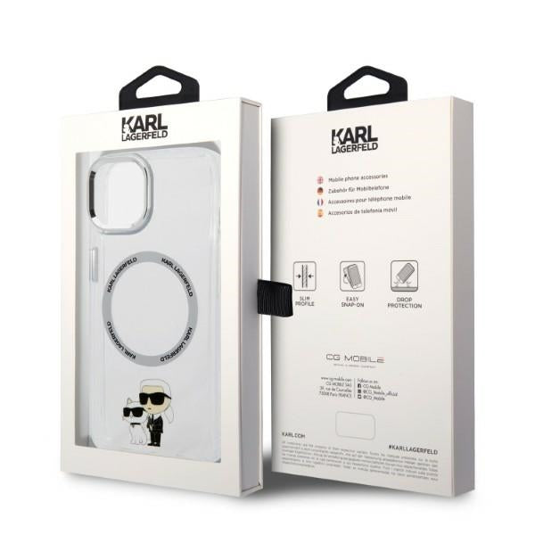 Karl Lagerfeld MagSafe dėklas iPhone 14 Plus – skaidrus