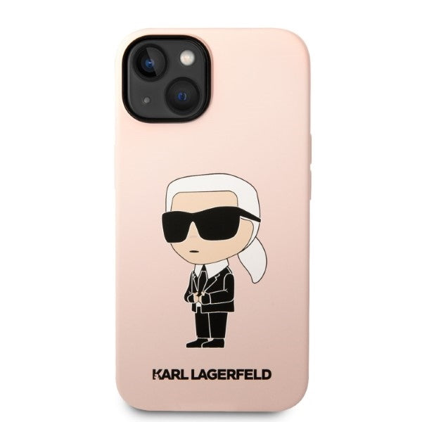 Karl Lagerfeld MagSafe dėklas iPhone 14 Plus – rožinis