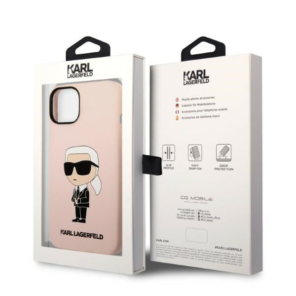 Karl Lagerfeld MagSafe dėklas iPhone 14 Plus – rožinis