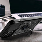 Hybrid Armor Camshield dėklas, skirtas Vivo Y16 / Vivo Y02s šarvuotas dėklas su fotoaparato dangteliu juodas -- Vivo Y16...