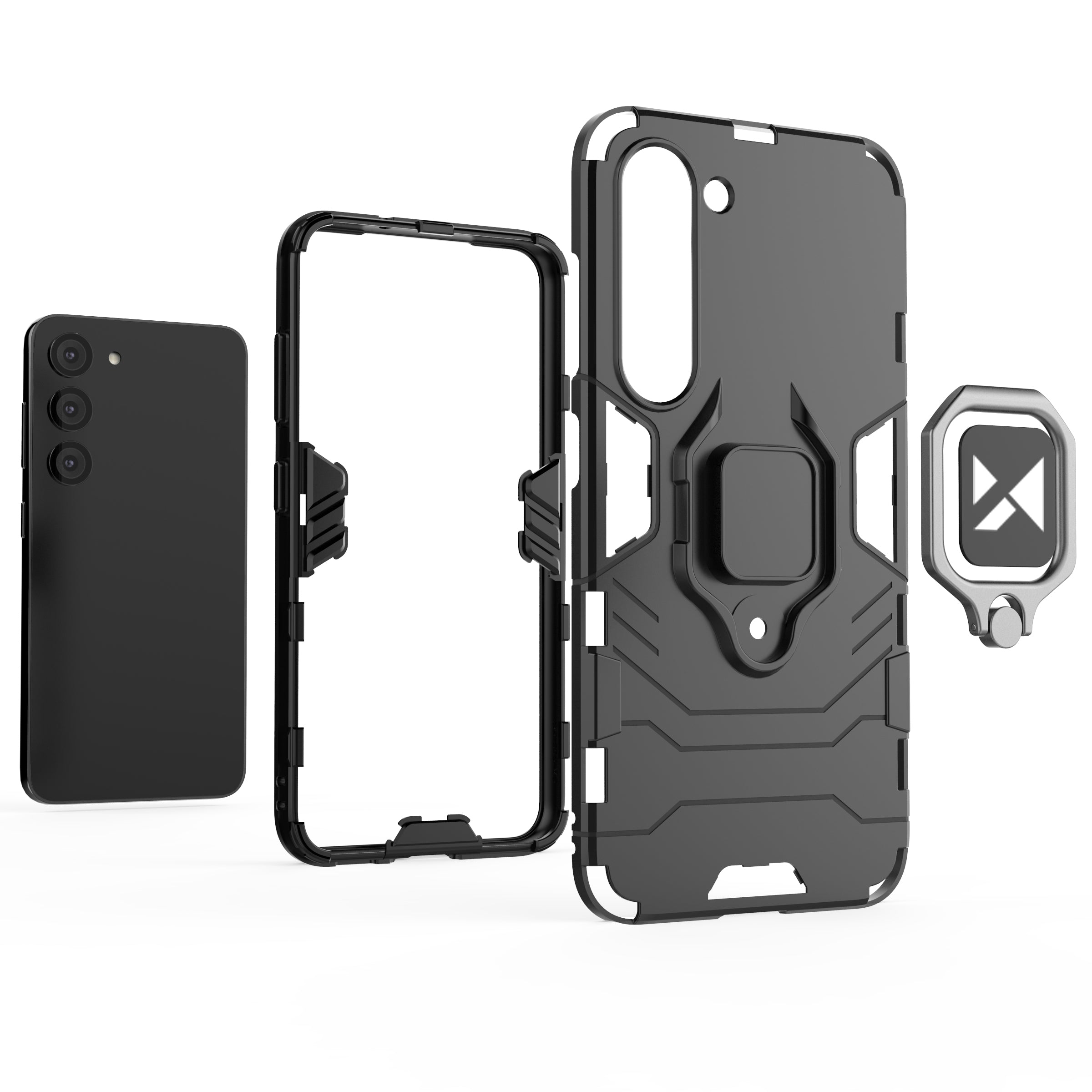 Wozinsky Ring Armor dėklas Samsung Galaxy S23+ – juodas