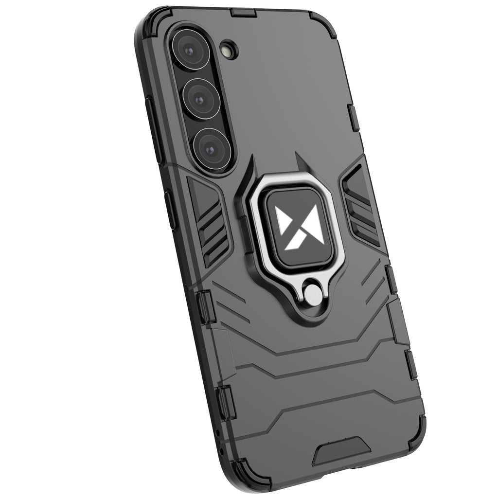 Wozinsky Ring Armor dėklas Galaxy S23 – juodas su žiedu