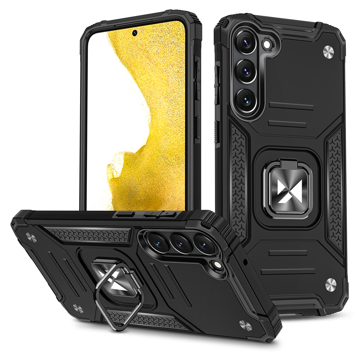 Wozinsky Ring Armor dėklas Galaxy S23 – juodas su žiedu