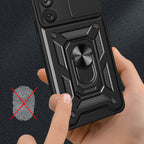 Samsung Galaxy S23+ dėklas su kameros dangteliu – mėlynas