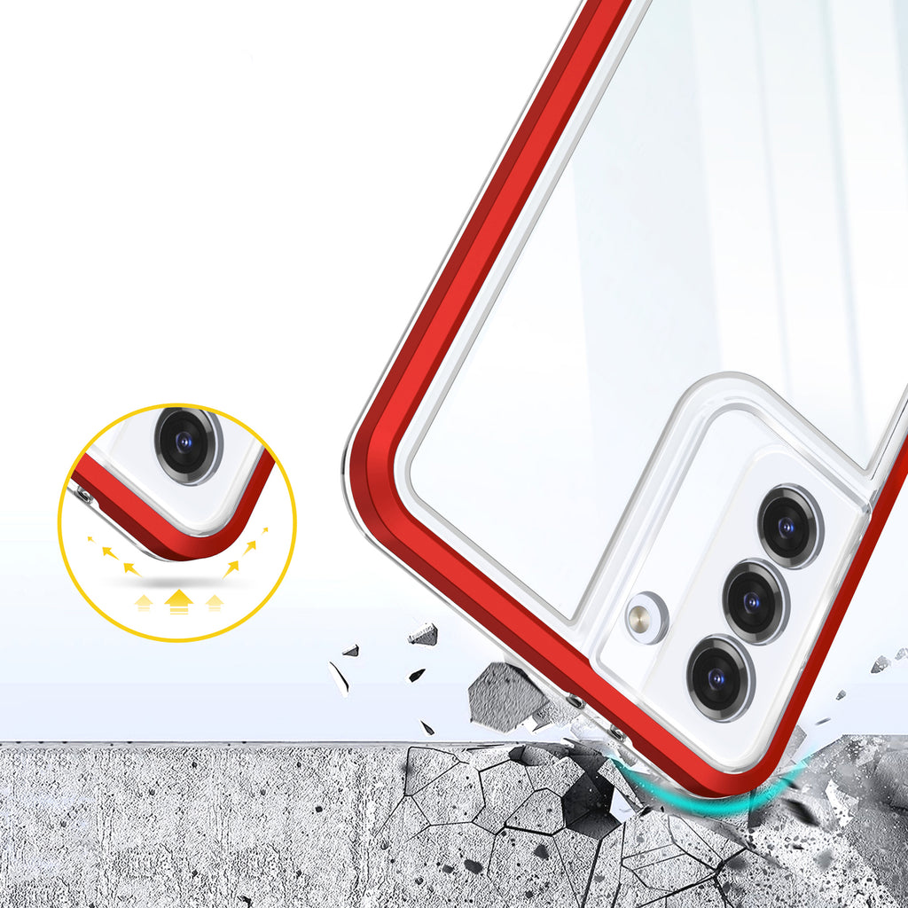 Skaidrus šarvuotas dėklas Samsung Galaxy S23+ – raudonas