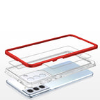 Skaidrus šarvuotas dėklas Samsung Galaxy S23 – raudonas