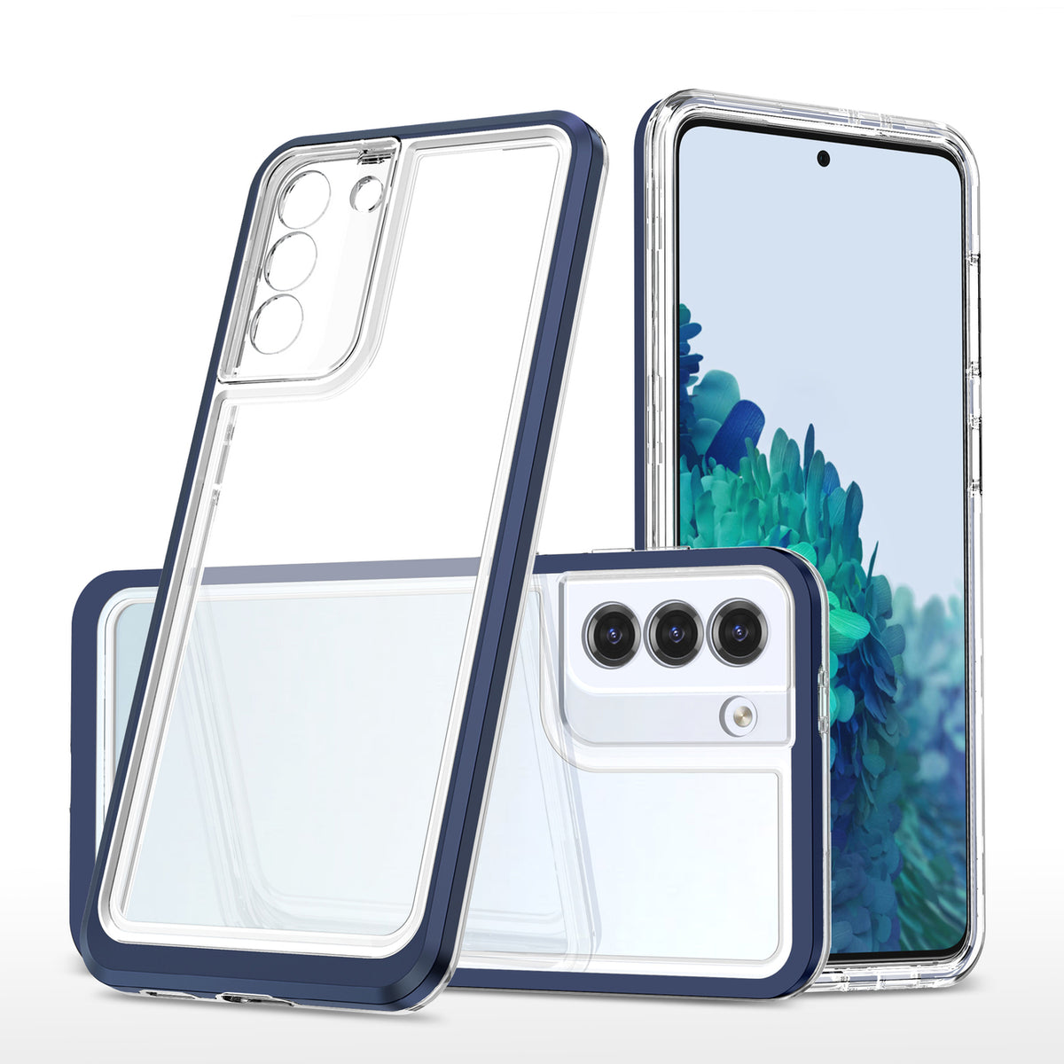 Skaidrus šarvuotas dėklas Samsung Galaxy S23 – mėlynas