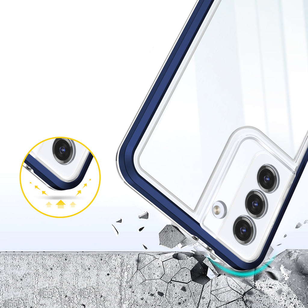Skaidrus šarvuotas dėklas Samsung Galaxy S23 – mėlynas