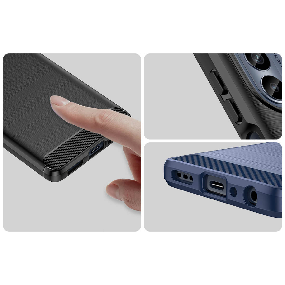 Anglies dėklas, skirtas Motorola Moto G62 5G lankstus silikoninis anglies dangtelis juodas -- Motorola Moto G62