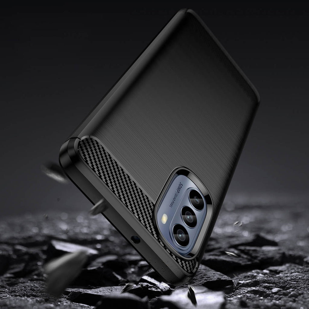 Anglies dėklas, skirtas Motorola Moto G62 5G lankstus silikoninis anglies dangtelis juodas -- Motorola Moto G62