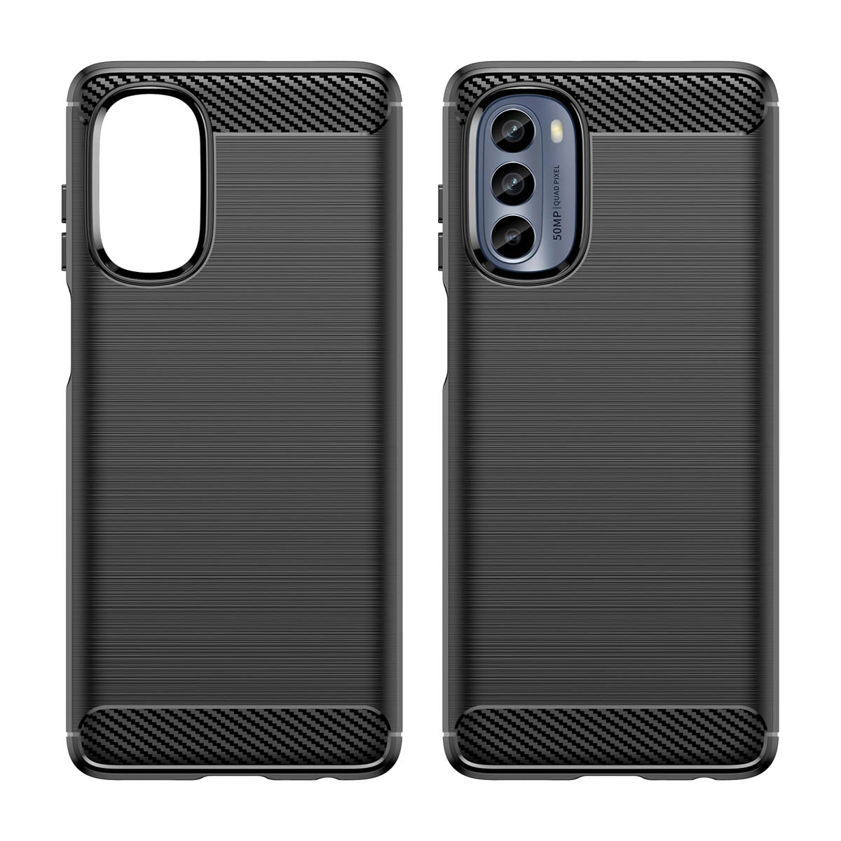 Anglies dėklas, skirtas Motorola Moto G62 5G lankstus silikoninis anglies dangtelis juodas -- Motorola Moto G62