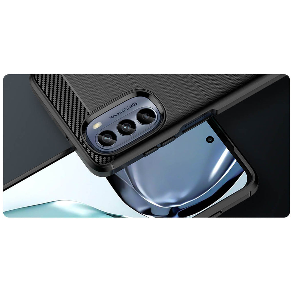 Anglies dėklas, skirtas Motorola Moto G62 5G lankstus silikoninis anglies dangtelis juodas -- Motorola Moto G62