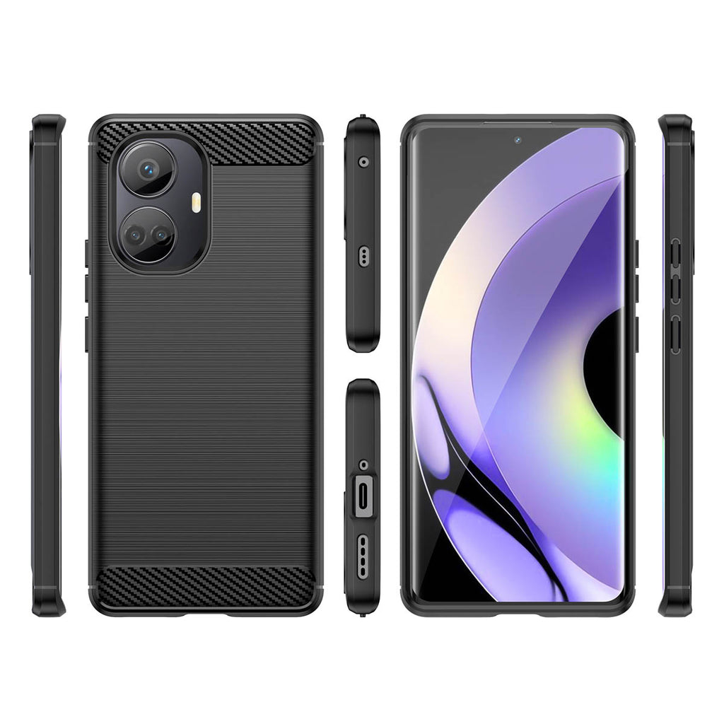 Anglies rašto TPU dėklas Realme 10 Pro+ – juodas -- Realme 10 Pro+
