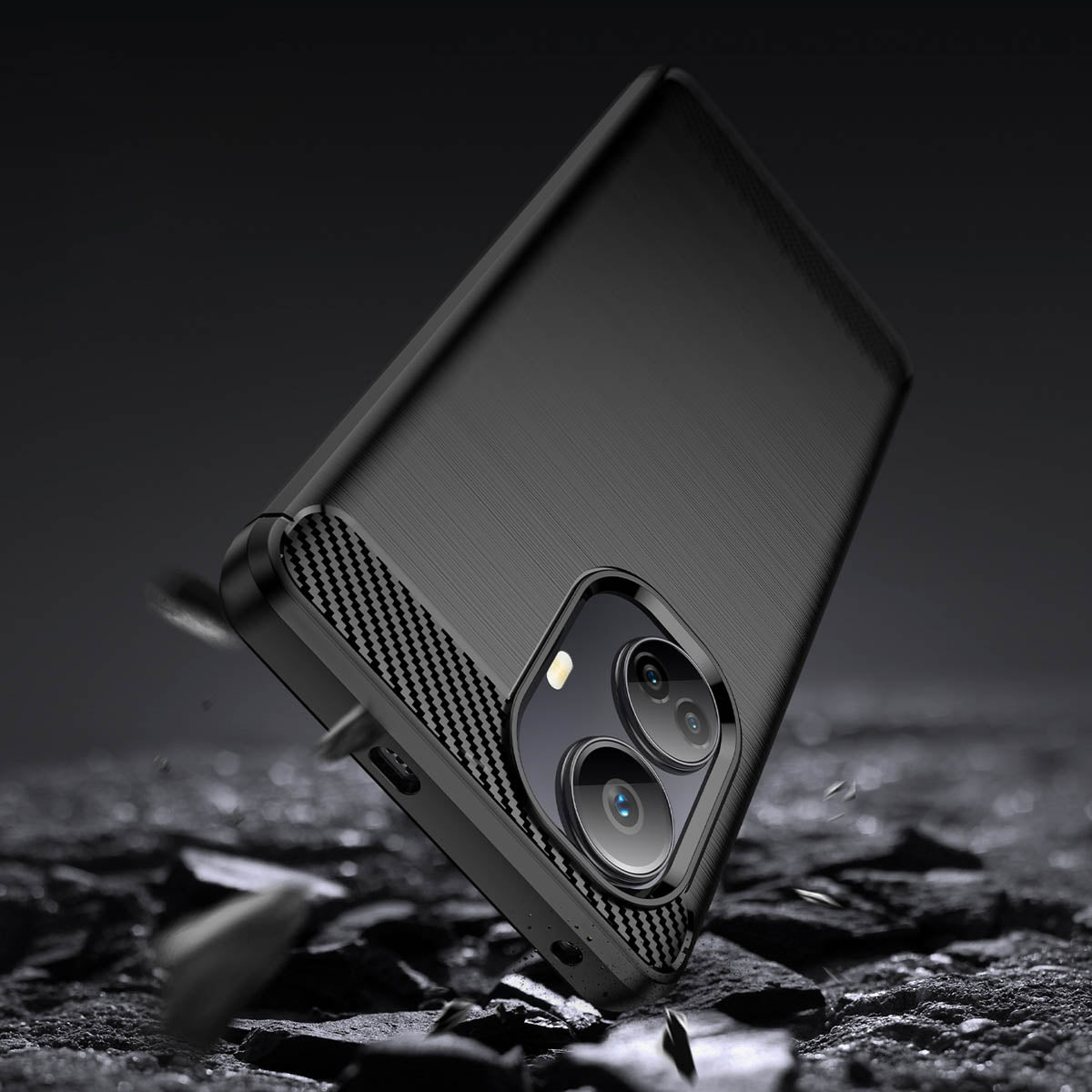 Anglies rašto TPU dėklas Realme 10 Pro+ – juodas -- Realme 10 Pro+