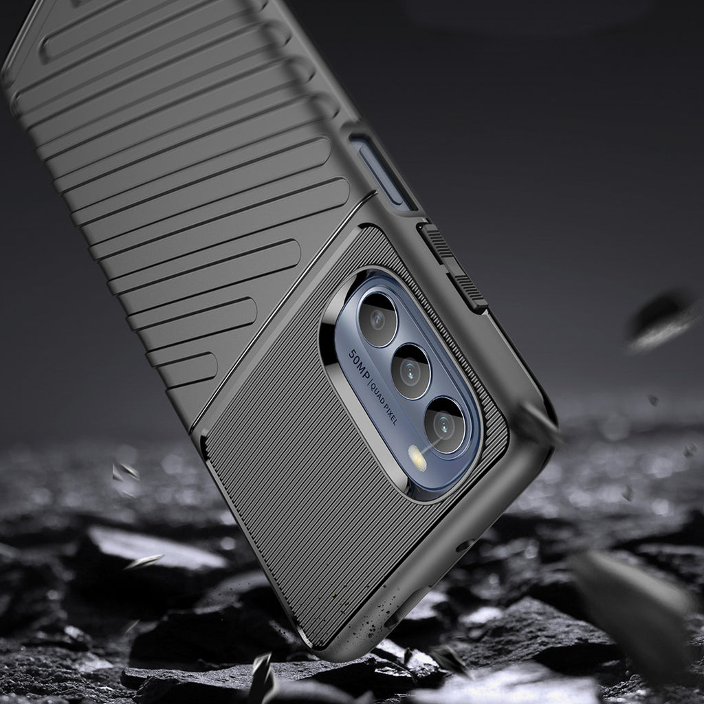 „Thunder“ dėklas, skirtas Motorola Moto G62 5G juodas silikoninis šarvų dėklas -- Motorola Moto G62