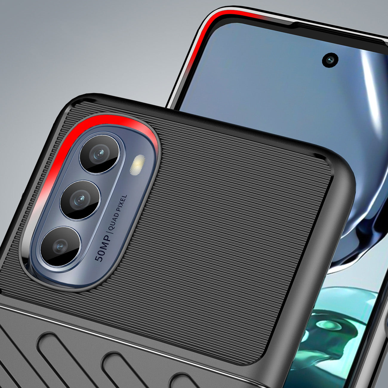 „Thunder“ dėklas, skirtas Motorola Moto G62 5G juodas silikoninis šarvų dėklas -- Motorola Moto G62