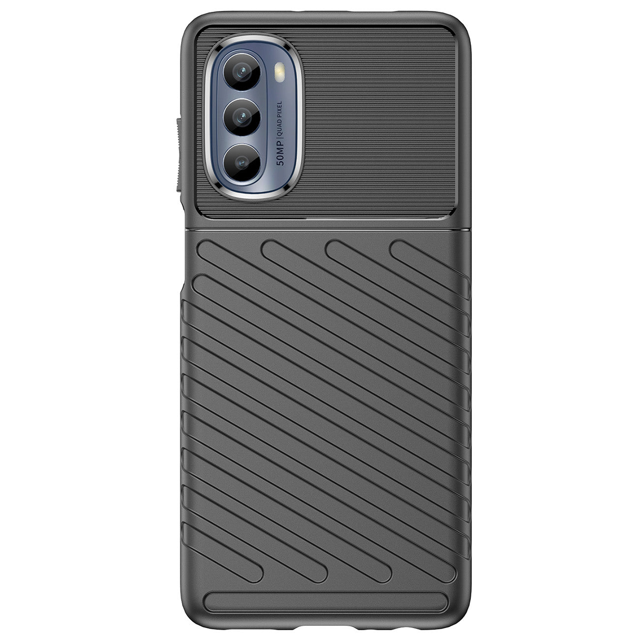 „Thunder“ dėklas, skirtas Motorola Moto G62 5G juodas silikoninis šarvų dėklas -- Motorola Moto G62
