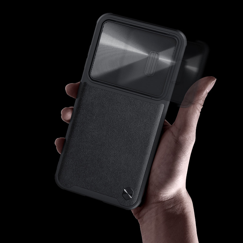 Nillkin CamShield Leather S dėklas Galaxy S23+ – juodas