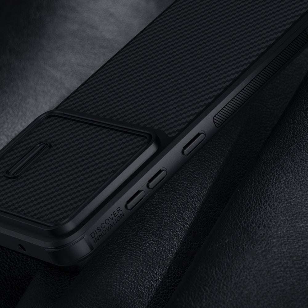 Nillkin dėklas Samsung Galaxy S23 su kameros dangteliu – juodas