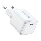 Ugreen Nexode mini CD318 15324 GaN 20W USB-C PD 3.0 / QC 4.0 tinklo įkroviklis - baltas -- Cell phone chargers