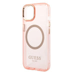 Guess MagSafe dėklas iPhone 14 6,1″ – rožinio aukso