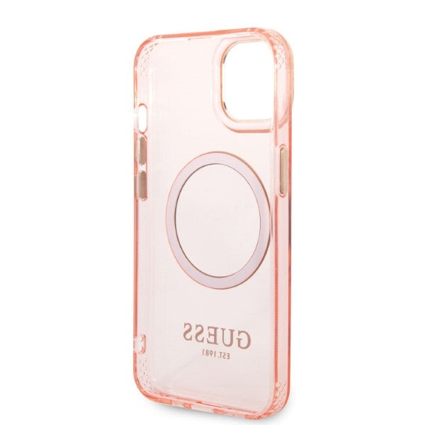 Guess MagSafe dėklas iPhone 14 6,1″ – rožinio aukso
