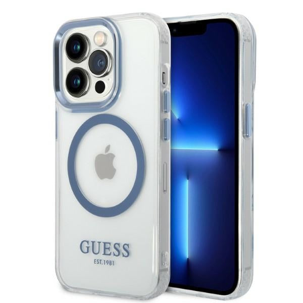 Guess MagSafe dėklas iPhone 14 Pro Max – mėlynas