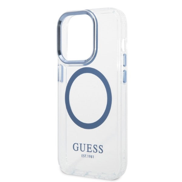 Guess MagSafe dėklas iPhone 14 Pro Max – mėlynas