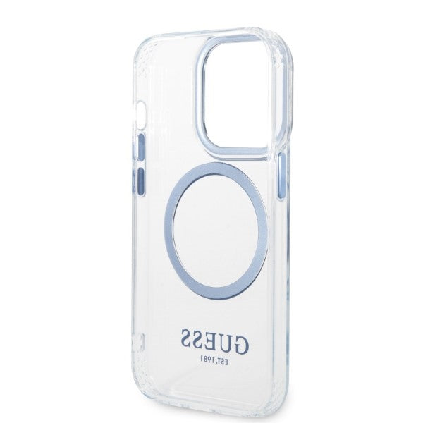 Guess MagSafe dėklas iPhone 14 Pro Max – mėlynas