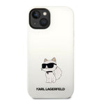 Karl Lagerfeld MagSafe dėklas iPhone 14 Plus – baltas