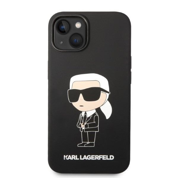 Karl Lagerfeld silikoninis MagSafe dėklas iPhone 14 Plus – juodas