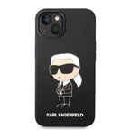 Karl Lagerfeld silikoninis MagSafe dėklas iPhone 14 Plus – juodas