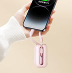 Joyroom mini išorinė baterija 10000mAh Colorful Series 22.5W su 2 integruotais USB-C ir Lightning laidais - rožinė (JR-L012)