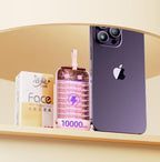Joyroom mini išorinė baterija 10000mAh Colorful Series 22.5W su 2 integruotais USB-C ir Lightning laidais - rožinė (JR-L012)