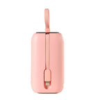 Joyroom mini išorinė baterija 10000mAh Colorful Series 22.5W su 2 integruotais USB-C ir Lightning laidais - rožinė (JR-L012)