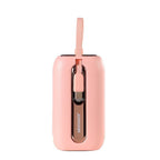 Joyroom mini išorinė baterija 10000mAh Colorful Series 22.5W su 2 integruotais USB-C ir Lightning laidais - rožinė (JR-L012)