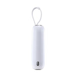 Joyroom mini išorinė baterija 10000mAh Colorful Series 22.5W su 2 integruotais USB-C ir Lightning laidais - balta (JR-L012)