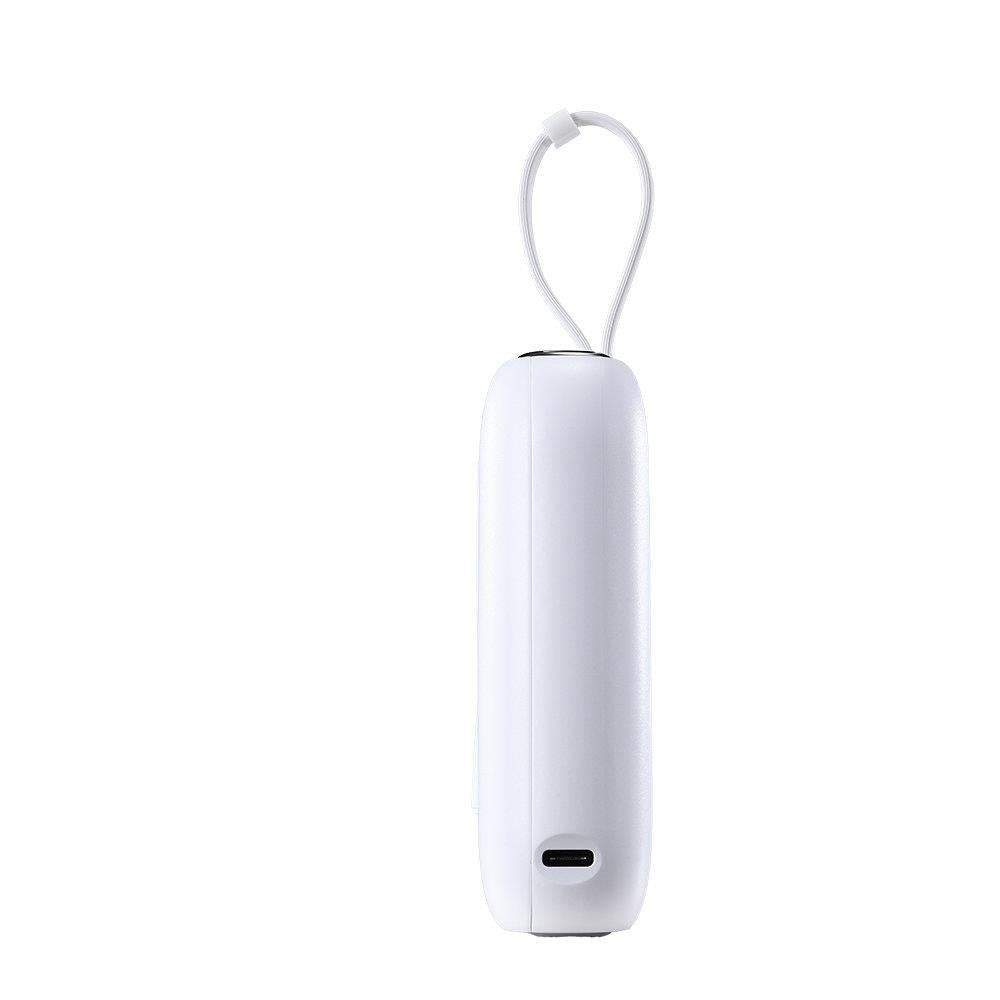 Joyroom mini išorinė baterija 10000mAh Colorful Series 22.5W su 2 integruotais USB-C ir Lightning laidais - balta (JR-L012)