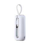 Joyroom mini išorinė baterija 10000mAh Colorful Series 22.5W su 2 integruotais USB-C ir Lightning laidais - balta (JR-L012)