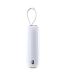 Joyroom mini išorinė baterija 10000mAh Colorful Series 22.5W su 2 integruotais USB-C ir Lightning laidais - balta (JR-L012)