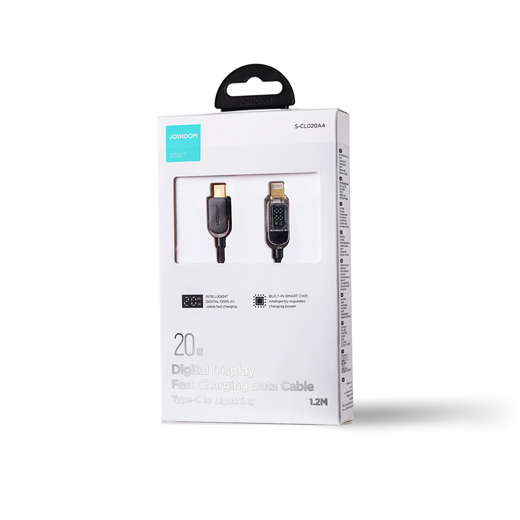 Joyroom A4 Laidas USB-C / Lightning 20W 1.2m su ekranu - juodas -- Cell phone cables