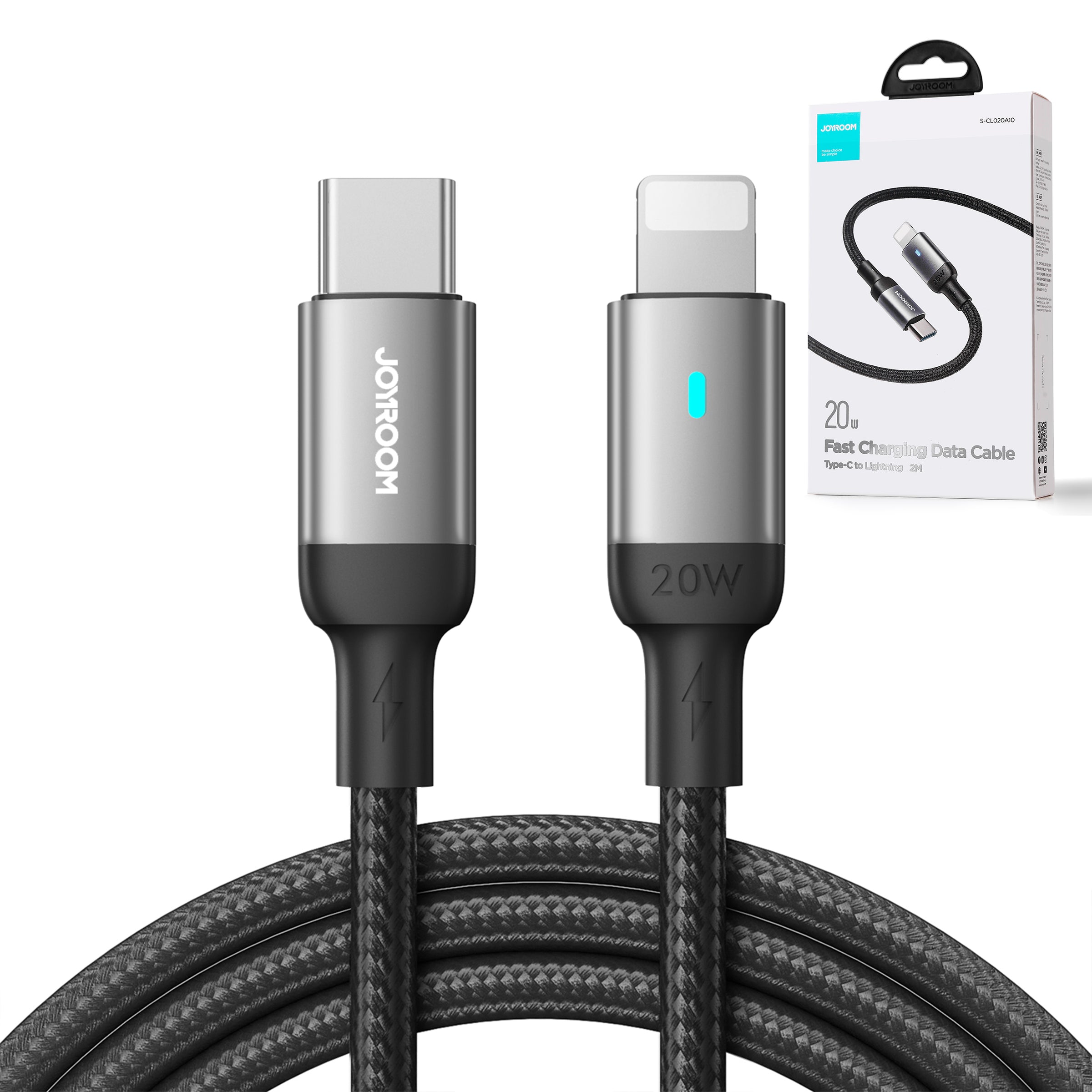 Joyroom Extraordinary Series A10 Laidas Lightning / USB-C PD 20W 1.2 m - juodas