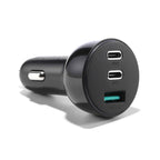 Joyroom Automobilinis įkroviklis 70W su 3 jungtimis: USB, 2 x USB C, juodas (JR-CL26)